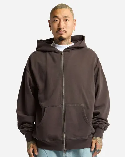 Shaka Wear SHGMZ Unisex Max Heavy Garment-Dyed Full-Zip Hooded Sweatshirt — blank hooded sweatshirt, front view