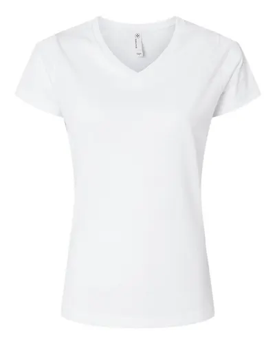 SubliVie 1507 Women's Polyester Sublimation V-Neck Tee — blank t-shirt, front view