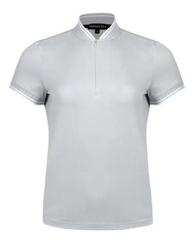 Swannies SW8700L Women's Tara Tipped Polo — blank polo, front view