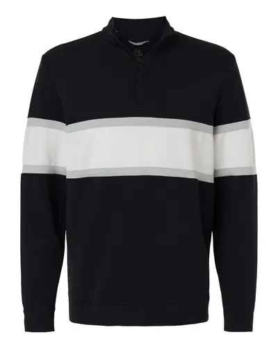 Swannies SWOQ500 Men's Owen Quarter-Zip Colorblock Pullover — blank garment, front view