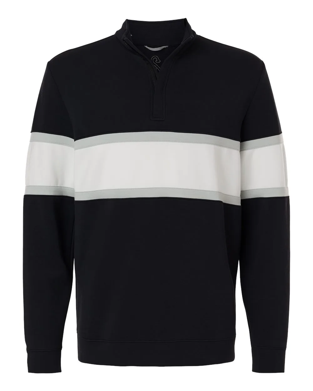 Swannies SWOQ500 Men's Owen Quarter-Zip Colorblock Pullover — blank garment, front view