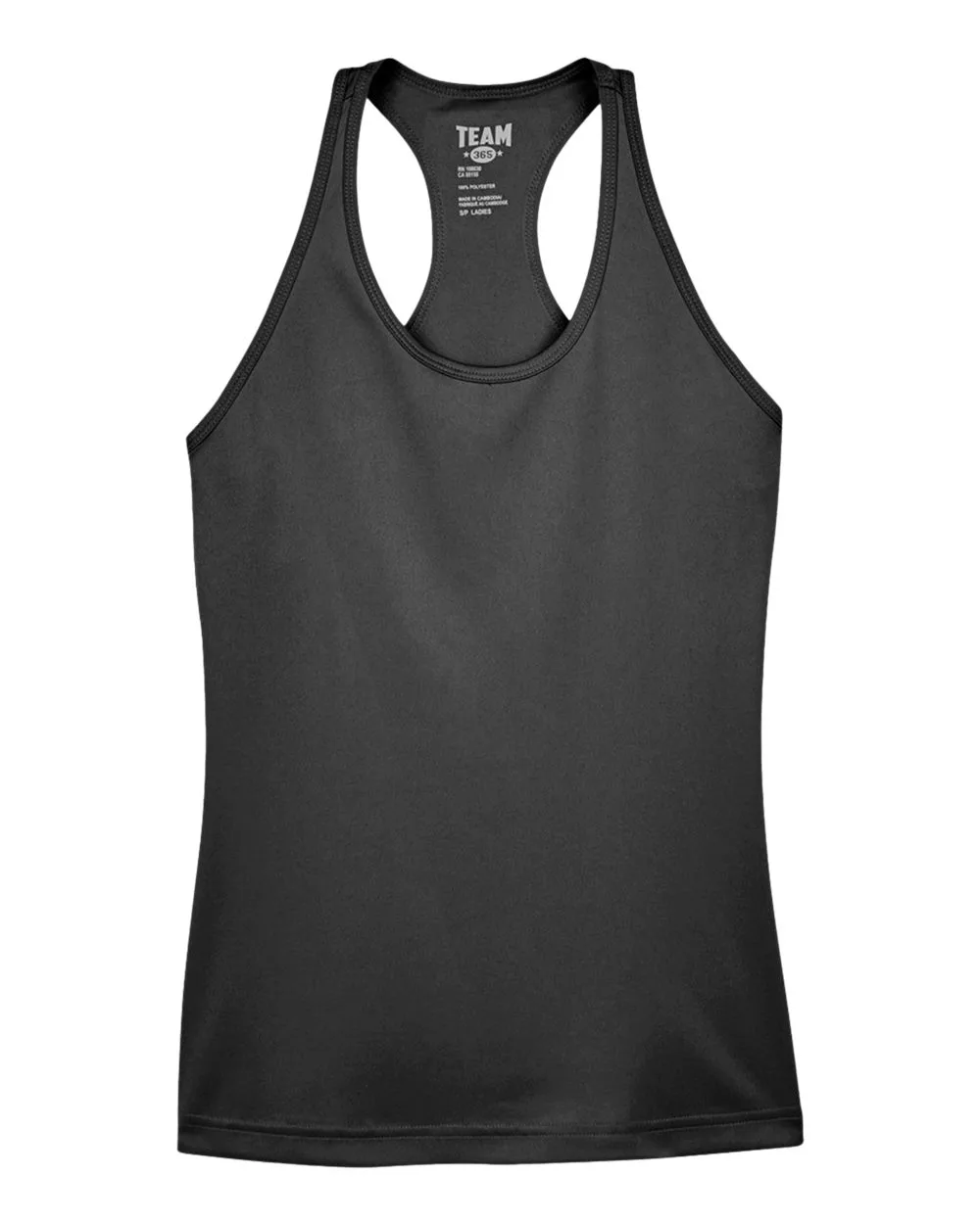 Team 365 TT11WRC Women's Zone Performance Racerback Tank — blank tank top, front view