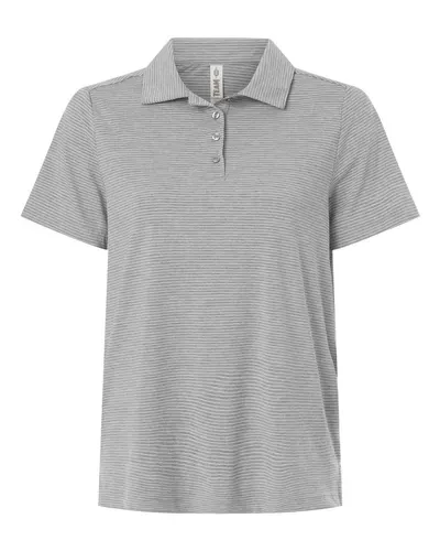 Team 365 TT125W Women's Relay Heathered Stripe Polo — blank polo, front view