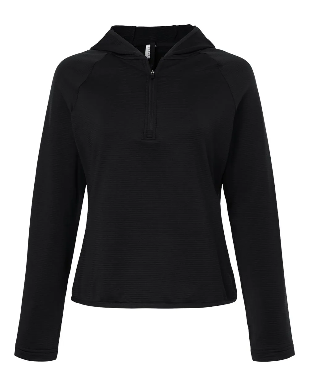 Team 365 TT200W Women's Qualify Quarter-Zip Hooded Pullover — blank hooded sweatshirt, front view