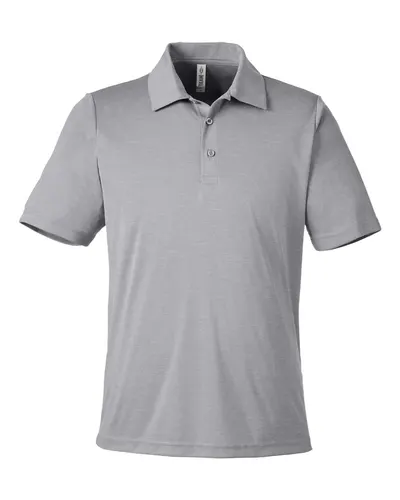 Team 365 TT51H Men's Zone Sonic Heather Performance Polo — blank polo, front view
