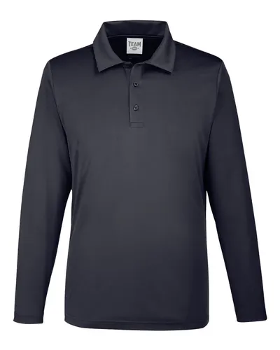 Team 365 TT51L Men's Zone Performance Long Sleeve Polo — blank polo, front view