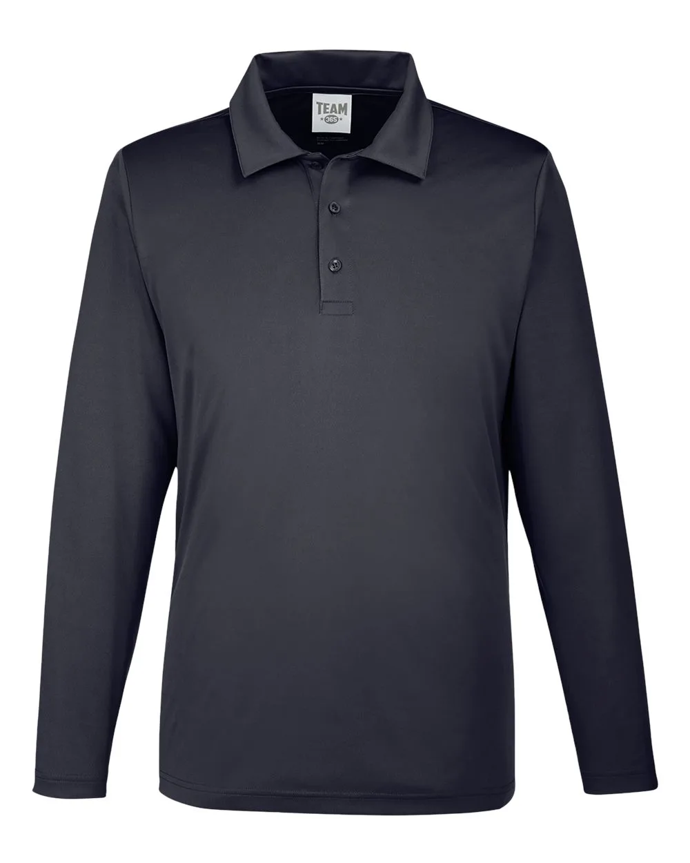 Team 365 TT51L Men's Zone Performance Long Sleeve Polo — blank polo, front view