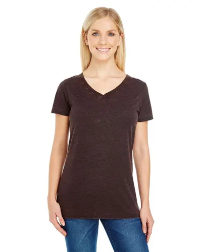 Threadfast Apparel 215B Women's Cross Dye V-Neck T-Shirt — blank t-shirt, front view