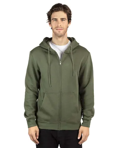 Threadfast Apparel 320Z Unisex Fleece Full-Zip Hooded Sweatshirt — blank hooded sweatshirt, front view
