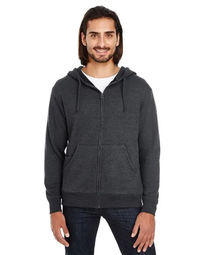 Threadfast Apparel 321Z Unisex Tri-Blend French Terry Full-Zip — blank garment, front view
