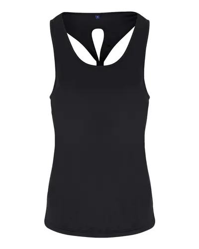 TriDri TD042 Women's Knot Back Venus Tank — blank tank top, front view