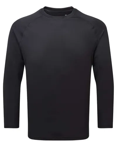 TriDri TD050 Unisex Panelled Long Sleeve Tech T-Shirt — blank long sleeve tee, front view