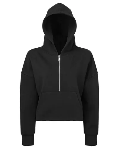 TriDri TD077 Women's Alice Half-Zip Hooded Sweatshirt — blank hooded sweatshirt, front view