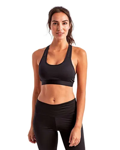 TriDri TD920 Women's Medium Impact Sports Bra — blank garment, front view
