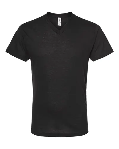Tultex 207 Men's Poly-Rich V-Neck T-Shirt — blank t-shirt, front view