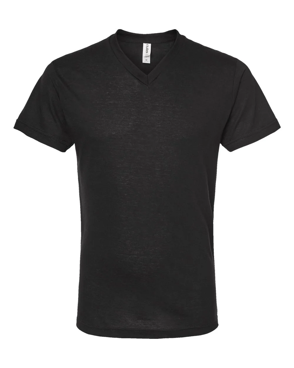Tultex 207 Men's Poly-Rich V-Neck T-Shirt — blank t-shirt, front view