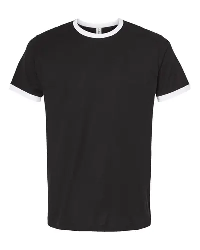 Tultex 246 Unisex Fine Jersey Ringer T-Shirt — blank t-shirt, front view
