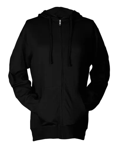 Tultex 260 Unisex Beach Full-Zip Hooded Long Sleeve T-Shirt — blank hooded sweatshirt, front view