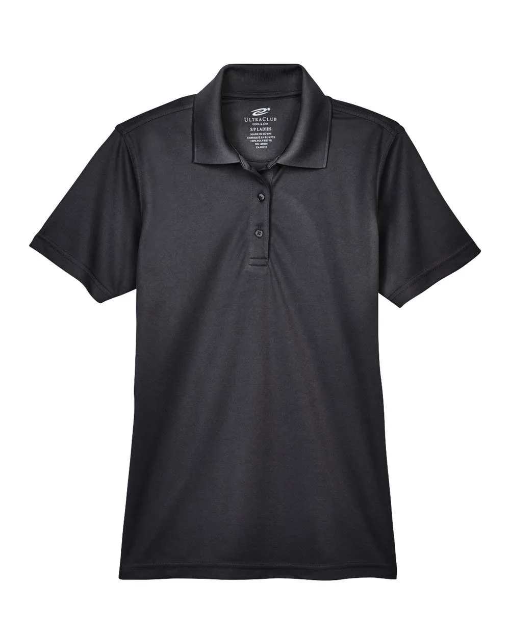 UltraClub 8210L Women's Cool & Dry Mesh Piqué Polo — blank polo, front view