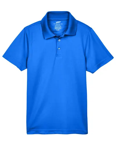 UltraClub 8210Y Youth Cool & Dry Mesh Piqué Polo — blank polo, front view