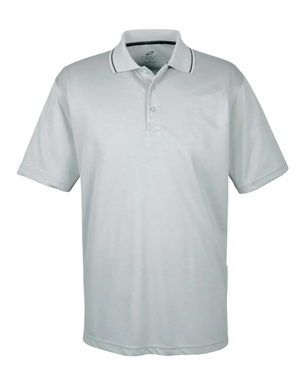 UltraClub 8406 Men's Cool & Dry Sport Two-Tone Polo — blank polo, front view