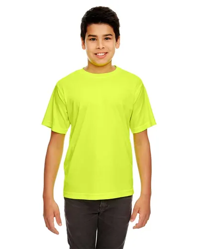 UltraClub 8420Y Youth Cool & Dry Sport Performance Interlock T-shirt — blank t-shirt, front view
