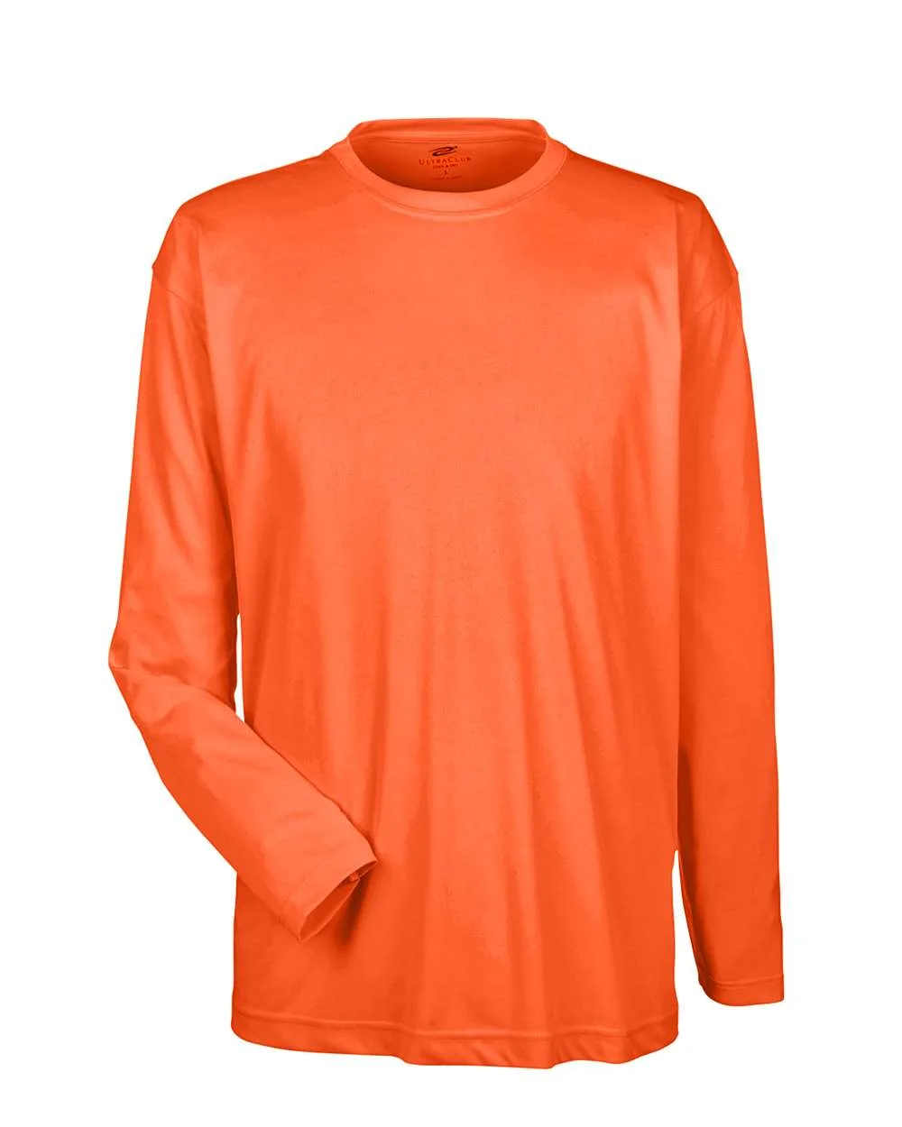 UltraClub 8422 Men's Cool & Dry Sport Long Sleeve Performance Interlock T-Shirt — blank long sleeve tee, front view
