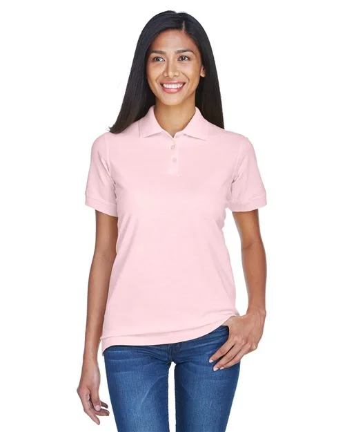UltraClub 8530 Women's Classic Piqué Polo — blank polo, front view