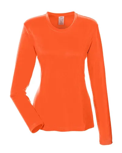 UltraClub 8622W Women's Cool & Dry Performance Long Sleeve Top — blank garment, front view
