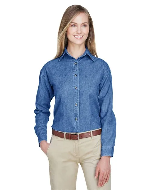 UltraClub 8966 Women's Cypress Denim — blank garment, front view