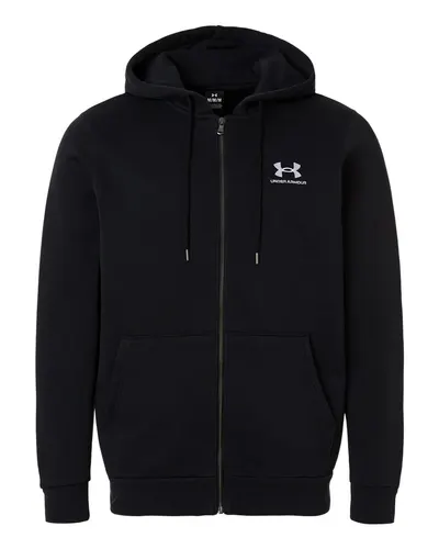 Under Armour 1373881 Men's Icon Fleece Hooded Full-Zip — blank hooded sweatshirt, front view