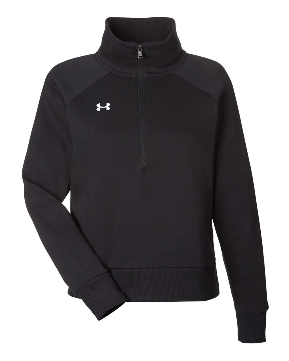 Under Armour 1379492 Women's Rival Fleece Half-Zip Pullover — blank fleece pullover, front view