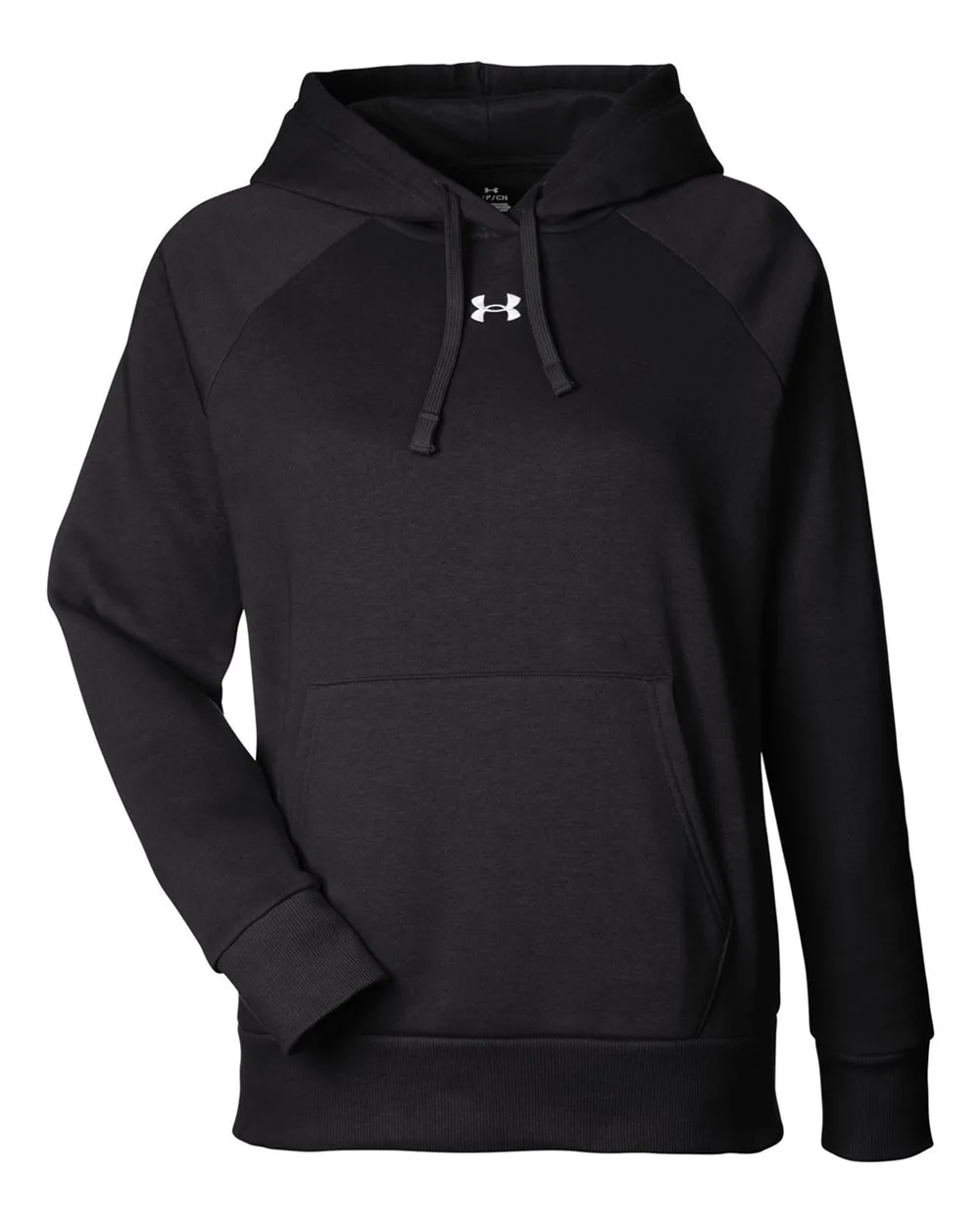 Under Armour 1379500 Women's Rival Fleece Hooded Sweatshirt — blank hooded sweatshirt, front view