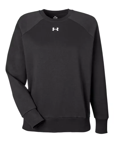 Under Armour 1379508 Women's Rival Fleece Crewneck Sweatshirt — blank crewneck sweatshirt, front view