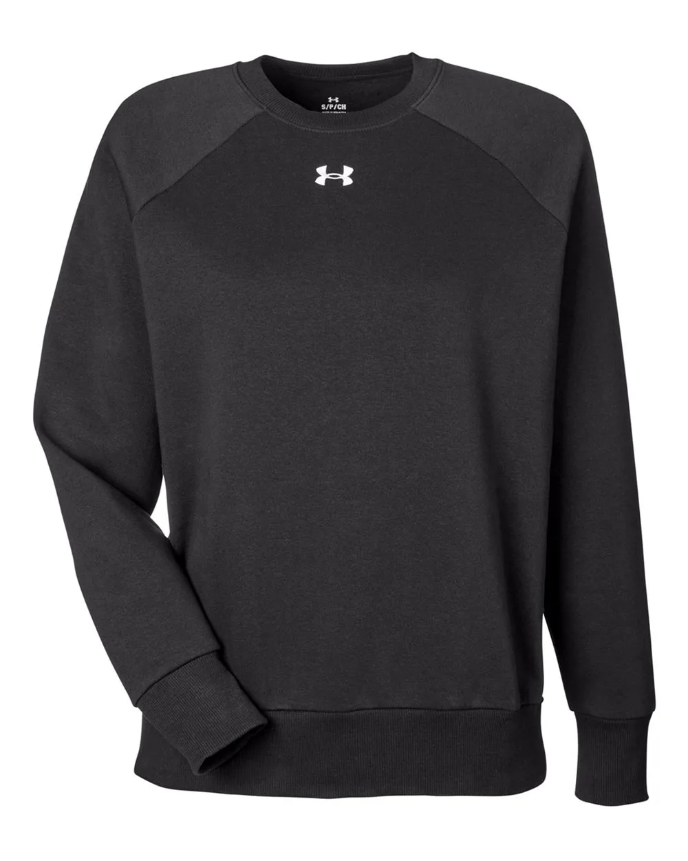 Under Armour 1379508 Women's Rival Fleece Crewneck Sweatshirt — blank crewneck sweatshirt, front view