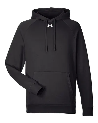 Under Armour 1379757 Men's Rival Fleece Hooded Sweatshirt — blank hooded sweatshirt, front view