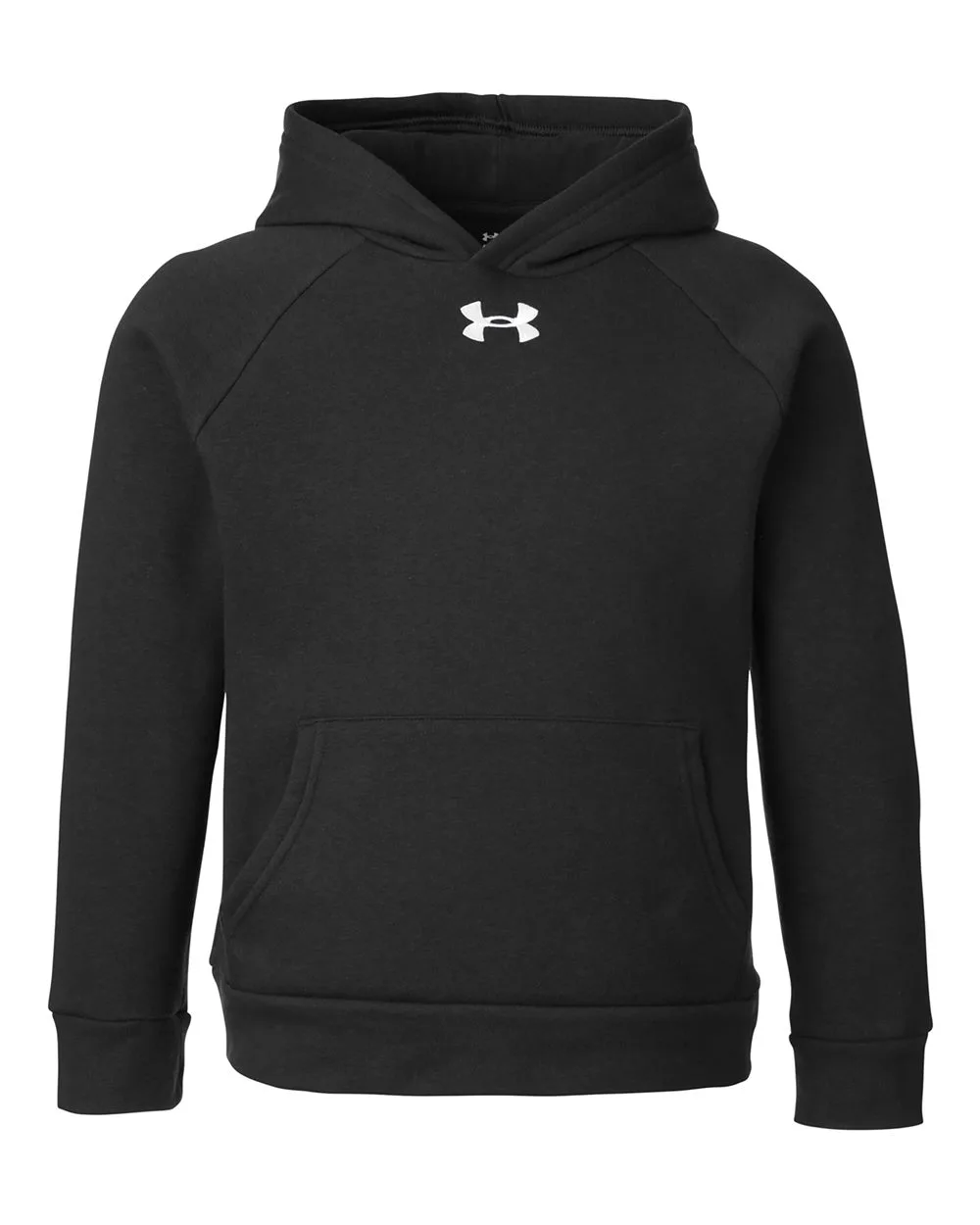Under Armour 1379792 Youth Rival Fleece Hooded Sweatshirt — blank hooded sweatshirt, front view