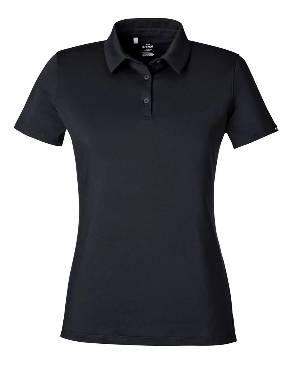 Under Armour 1385910 Women's Recycled Polo — blank polo, front view