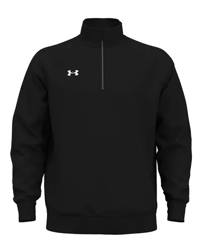 Under Armour 1386016 Men's Rival Fleece Quarter-Zip Pullover — blank fleece pullover, front view