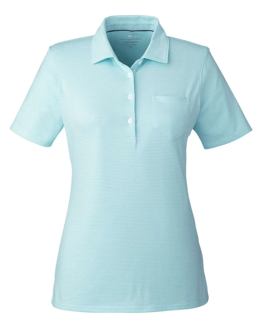 vineyard vines G001320 Women's Fanshell Polo — blank polo, front view