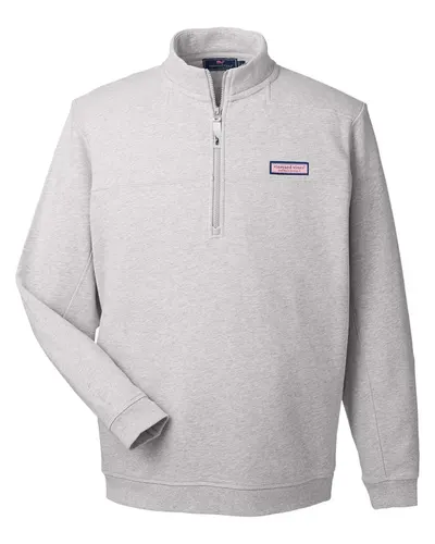 vineyard vines K002712 Men's Collegiate Shep Quarter-Zip Sweatshirt — blank crewneck sweatshirt, front view