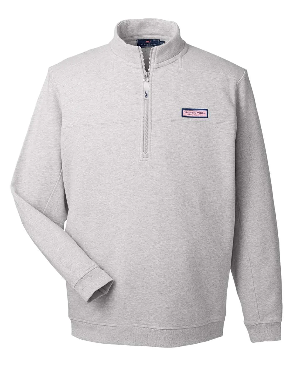 vineyard vines K002712 Men's Collegiate Shep Quarter-Zip Sweatshirt — blank crewneck sweatshirt, front view