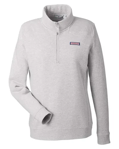 vineyard vines K002795 Women’s Collegiate Shep Quarter-Zip Sweatshirt — blank crewneck sweatshirt, front view