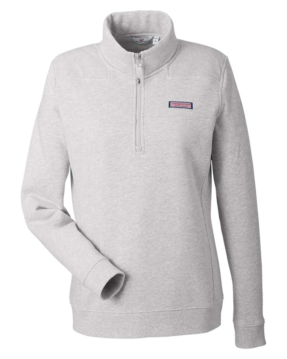 vineyard vines K002795 Women’s Collegiate Shep Quarter-Zip Sweatshirt — blank crewneck sweatshirt, front view